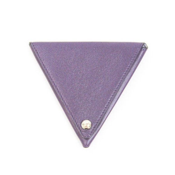 Loewe Triangle Men,Women Leather Coin Purse/coin Case Purple - Picture 1 of 8